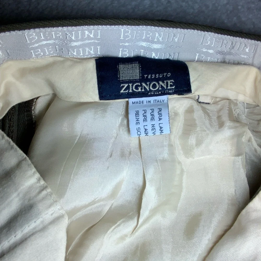 Italian Wool Pleated Trousers 38 Classic Tailored 28.5 Inseam